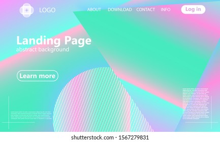 Cover design. Landing page. Geometric background. Minimal abstract cover design. Creative colorful wallpaper. Trendy gradient poster. Vector illustration.