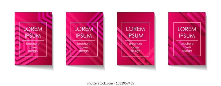 Cover design layouts, A4 standard brochure size, colorful gradient background, abstract geometric pattern