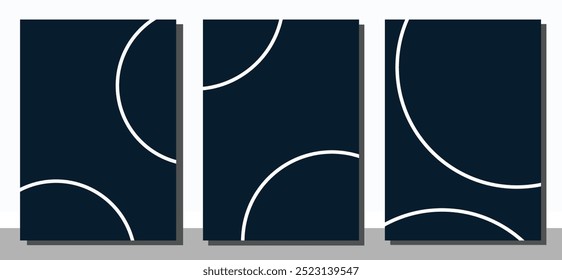 Diseño de portada, diseños o concepto de carteles en estilo minimalista moderno para identidad corporativa, marca, publicidad en redes sociales, promoción. Diseño de Vector de cubierta azul oscuro.