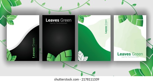 Cover Design Leaves Green Company Business, care for the environment concept