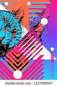 Cover with design of leopard's head. Applicable for Banners, Placards, Posters, Flyers and Banner Designs. 