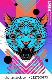 Cover with design of leopard's head. Applicable for Banners, Placards, Posters, Flyers and Banner Designs. 