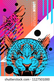 Cover with design of leopard's head. Applicable for Banners, Placards, Posters, Flyers and Banner Designs. 