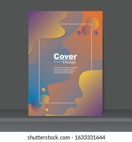 Cover design with liquid color background for poster, book, brochure or report.