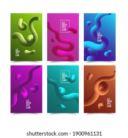 Cover design. Liquid colorful shapes backgrounds. Futuristic design posters. vector illustration