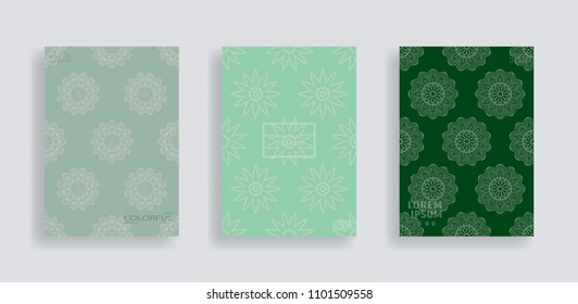 cover design mandala background texture vector set