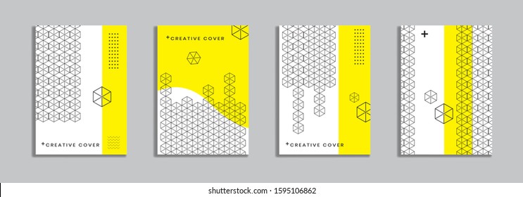 Cover design with memphis style. background of geometric shapes. minimal pattern. Can be used for banners, placards, posters, leaflets, etc. Vector template