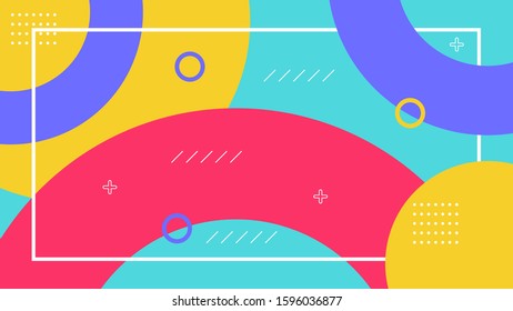 Cover design with memphis style. background of geometric shapes. minimal pattern.   Vector template