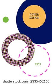Diseño de portada al estilo Memphis. Diseño geométrico, fondo abstracto. Portada moderna y brillante, pancarta, afiche, folleto. Colores creativos.