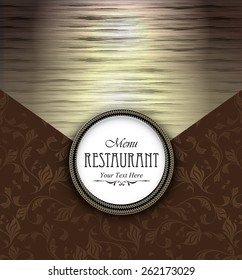 Cover design menu restaurant with patterns.