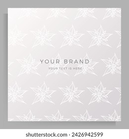 Cover design for menu, wedding invitation, booklet, portfolio, catalog. Elegant template with an original handmade floral pattern.