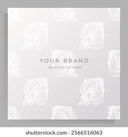 Cover design for menu, wedding invitation, booklet, portfolio, catalog. Elegant template with an original handmade floral pattern.