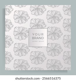 Cover design for menu, wedding invitation, booklet, portfolio, catalog. Elegant template with an original handmade floral pattern.