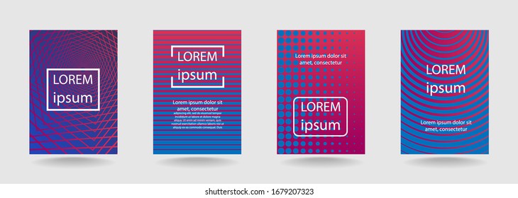 Cover design. Minimal covers design. Future geometric patterns. Colorful halftone gradients. Bright abstract pattern background, brochure cover design
