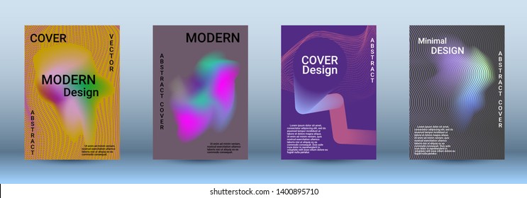 Cover design. The minimum coverage of the vector. Set of modern abstract musical backgrounds. Sound flyer for creating a fashionable abstract cover, banner, poster, booklet.