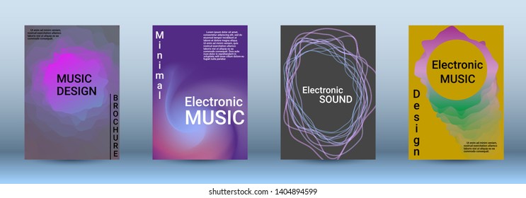 Cover design. The minimum coverage of the vector. Set of modern abstract musical backgrounds. Sound flyer for creating a fashionable abstract cover, banner, poster, booklet.