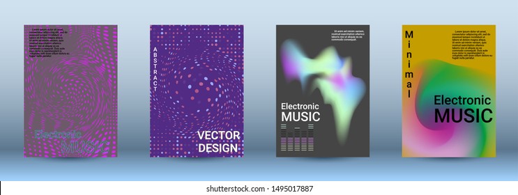 Cover design. The minimum coverage of the vector. Set of modern abstract musical backgrounds. Sound flyer for creating a fashionable abstract cover, banner, poster, booklet.