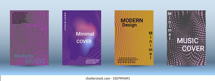 Cover design. The minimum coverage of the vector. Set of modern abstract musical backgrounds. Sound flyer for creating a fashionable abstract cover, banner, poster, booklet.