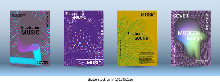 Cover design. The minimum coverage of the vector. Set of modern abstract musical backgrounds.
