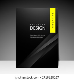 Diseño de portada moderno con fondo negro. para la portada. Informe anual. Plantilla de folleto, póster, catálogo. Promoción Simple Flyer. revista. Ilustración del vector