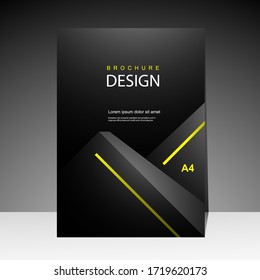 Cover Design Modern With Black Background. For Cover Book. Annual Report. Brochure Template, Poster, Catalog. Simple Flyer Promotion. Magazine. Vector Illustration