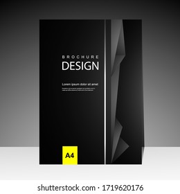 Diseño de portada moderno con fondo negro. para la portada. Informe anual. Plantilla de folleto, póster, catálogo. Promoción Simple Flyer. revista. Ilustración del vector