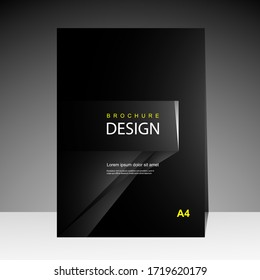 Cover Design Modern With Black Background. For Cover Book. Annual Report. Brochure Template, Poster, Catalog. Simple Flyer Promotion. Magazine. Vector Illustration