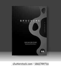 Cover design modern with Black Background wave. for cover book. Annual report. Brochure template, Poster, catalog. Simple Flyer promotion. magazine. Vector illustration