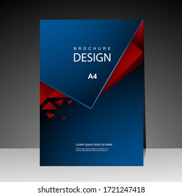 Diseño de portada moderno con fondo azul. para la portada. Informe anual. Plantilla de folleto, póster, catálogo. Promoción Simple Flyer. revista. Ilustración del vector