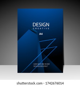 Diseño de carátula moderno con fondo azul. para portada. Informe anual. Plantilla de folleto, afiche, catálogo. Promoción simple de volante. de la barra Formato. Ilustración del vector