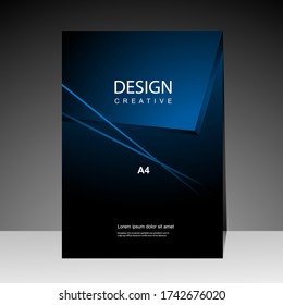 Cover design modern with blue Background. for cover book. Annual report. Brochure template, Poster, catalog. Simple Flyer promotion. magazine. Vector illustration