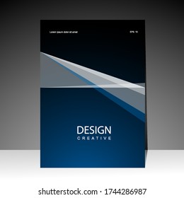 Cover design modern with blue Background. for cover book. Annual report. Brochure template, Poster, catalog. Simple Flyer promotion. magazine. Vector illustration