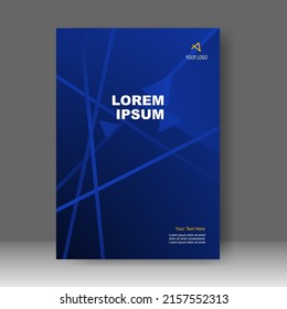 Cover design modern with blue Background. for cover book. Annual report. Brochure template, Poster, catalog. Simple Flyer promotion. magazine. Vector illustration