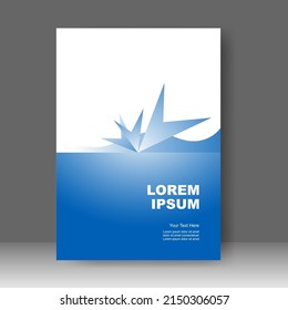 Cover design modern with Blue and White Background. for cover book. Annual report. Brochure template, Poster, catalog. Simple Flyer promotion. magazine. Vector illustration