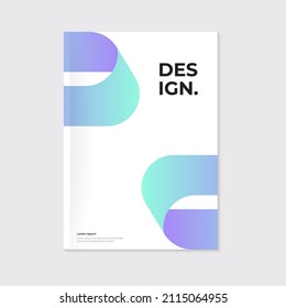 Cover design. Modern brochure, leaflet template. Rounded, dynamic abstract arc shapes on white background