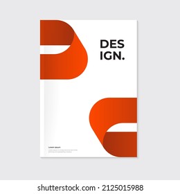 Diseño de portada. Folleto moderno, folleto, plancha de volante. Formas de arco rojo abstracto dinámico redondeado sobre fondo blanco
