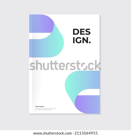 Cover design. Modern brochure, leaflet template. Rounded, dynamic abstract arc shapes on white background