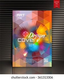Cover design. The modern concept of cover design in the polygonal style. Vector image covers for books, notebooks, annual report. The optimum combination of graphics, text & free space. 