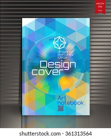 Cover design. The modern concept of cover design in the polygonal style. Photorealistic vector image covers for books, notebooks, annual report. The optimum combination of graphics, text & free space