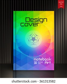 Cover design. The modern concept of cover design in the polygonal style. Photorealistic vector image covers for books, notebooks, annual report. The optimum combination of graphics, text & free space