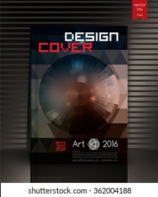 Cover design. The modern concept of cover design in the polygonal style. Photorealistic vector image covers for books, notebooks, annual report. The optimum combination of graphics, text & free space