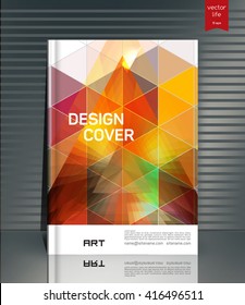 Cover design. The modern concept of cover design in the polygonal style. Photorealistic vector image covers for books, notebooks, annual report. The optimum combination of graphics, text & free space
