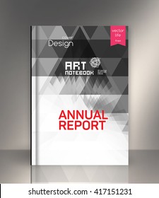 Cover design. The modern concept of cover design in the polygonal style. Photorealistic vector image covers for books, notebooks, annual report. The optimum combination of graphics, text & free space