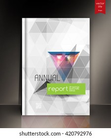 Cover design. The modern concept of cover design in the polygonal style. Photorealistic vector image covers for books, notebooks, annual report. The optimum combination of graphics, text & free space