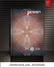 Cover design. The modern concept of cover design in the polygonal style. Photorealistic vector image covers for books, notebooks, annual report. The optimum combination of graphics, text & free space