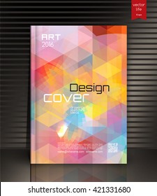 Cover design. The modern concept of cover design in the polygonal style. Photorealistic vector image covers for books, notebooks, annual report. The optimum combination of graphics, text & free space