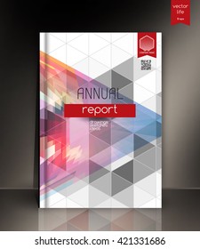 Cover design. The modern concept of cover design in the polygonal style. Photorealistic vector image covers for books, notebooks, annual report. The optimum combination of graphics, text & free space