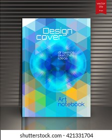 Cover design. The modern concept of cover design in the polygonal style. Photorealistic vector image covers for books, notebooks, annual report. The optimum combination of graphics, text & free space
