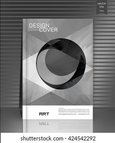 Cover design. The modern concept of cover design in the polygonal style. Photorealistic vector image covers for books, notebooks, annual report. The optimum combination of graphics, text & free space
