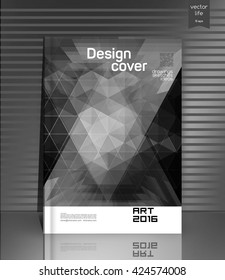 Cover design. The modern concept of cover design in the polygonal style. Photorealistic vector image covers for books, notebooks, annual report. The optimum combination of graphics, text & free space